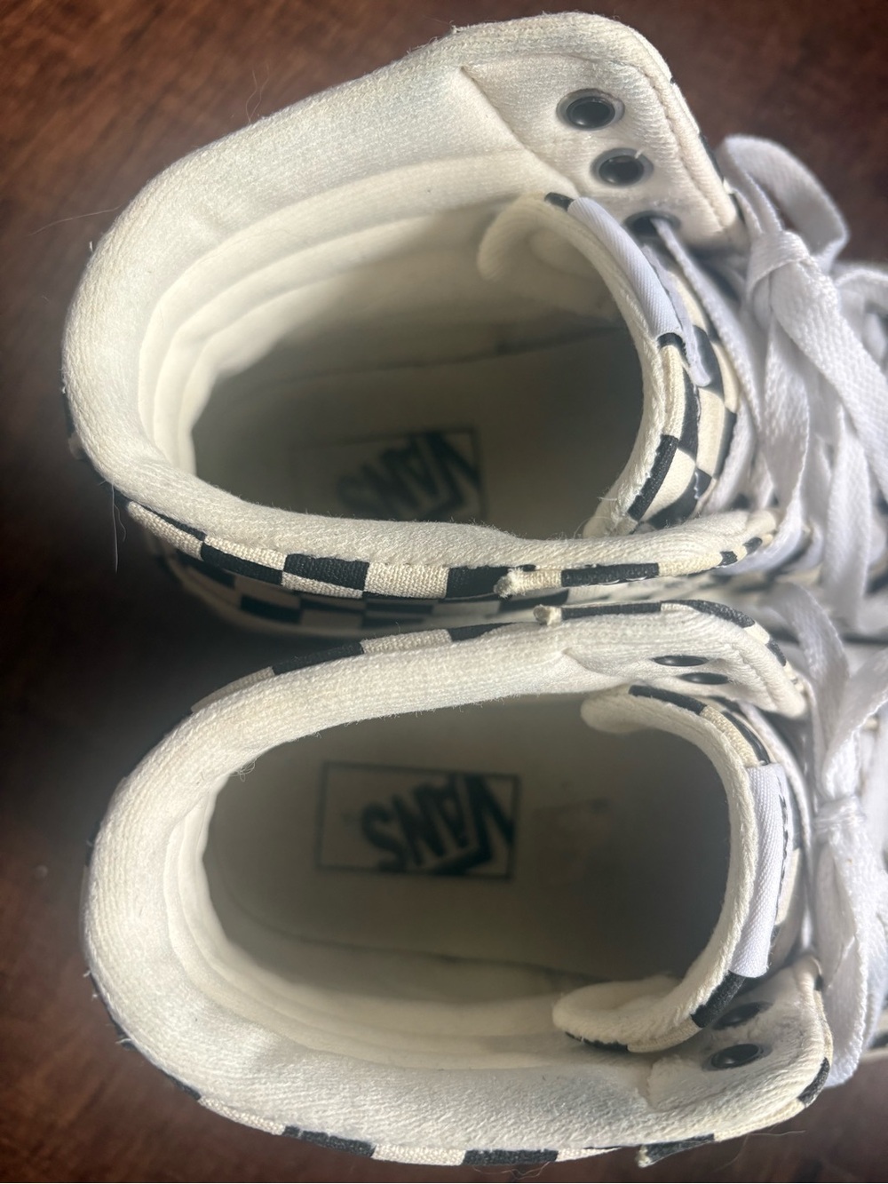 Vans Women’s Sz 8.5 Sk8-Hi Tapered Checkerboard high-top sneakers NEED CLEANING - Picture 7 of 10